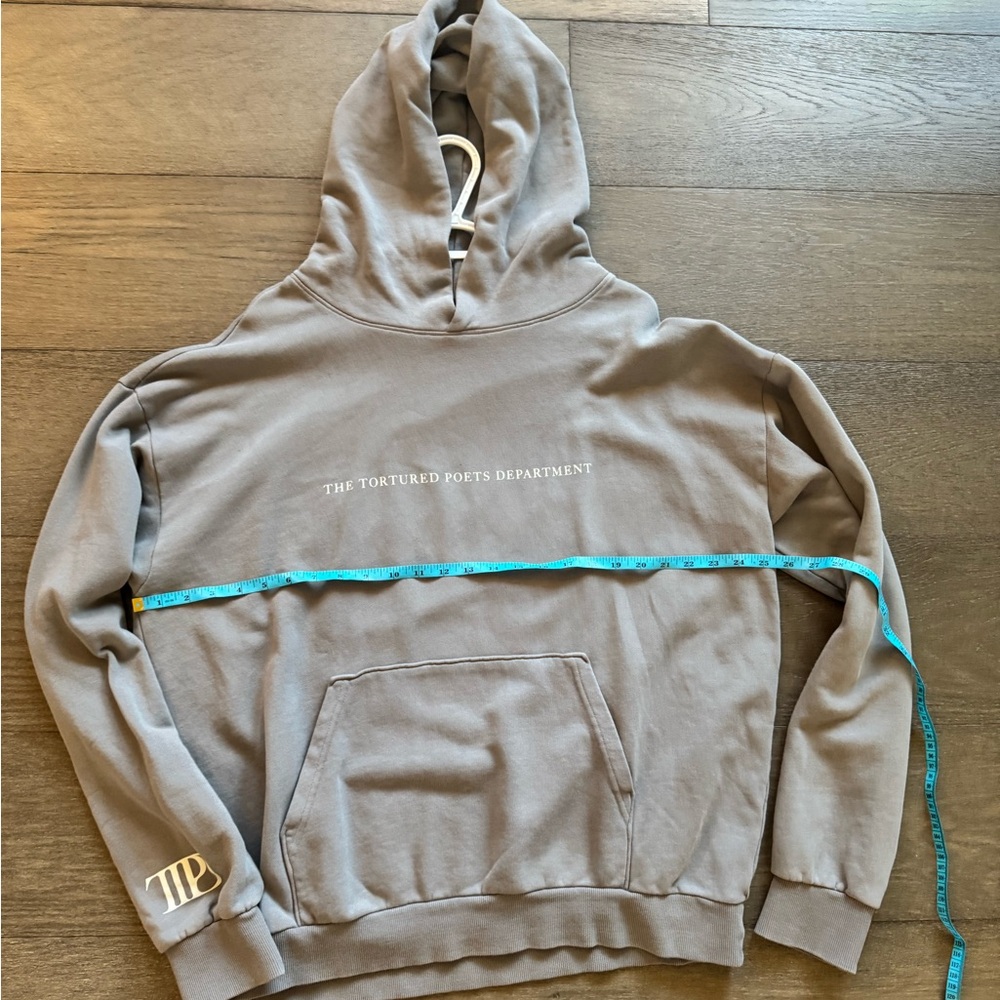 Taylor Swift grey TTPD hoodie with tracklist